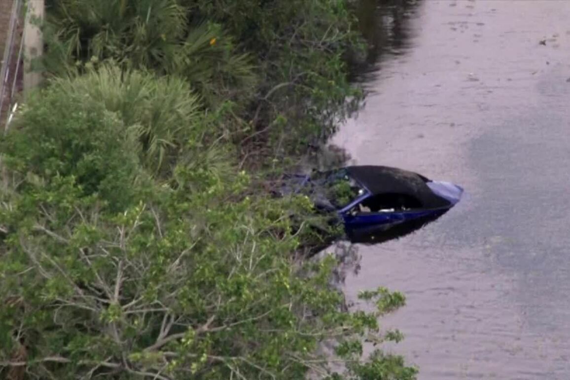 1 OK after driving into canal near Florida Turnpike - WSVN 7News - Miami News, Weather, Sports