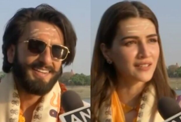 Ranveer Singh, Kriti Sanon, Manish Malhotra offer prayers at Kashi Vishwanath Temple in Varanasi