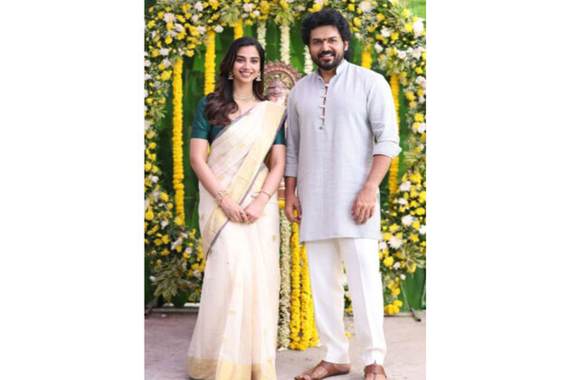 Filming begins for Karthi's upcoming film with Meenakshi Chaudhary, snaps from puja ceremony out