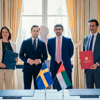 Abdullah bin Zayed meets Sweden's Minister for International Development Cooperation and Foreign Trade