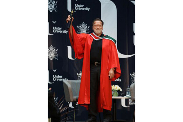 Arnold Schwarzenegger receives Honorary Doctorate from Ulster University