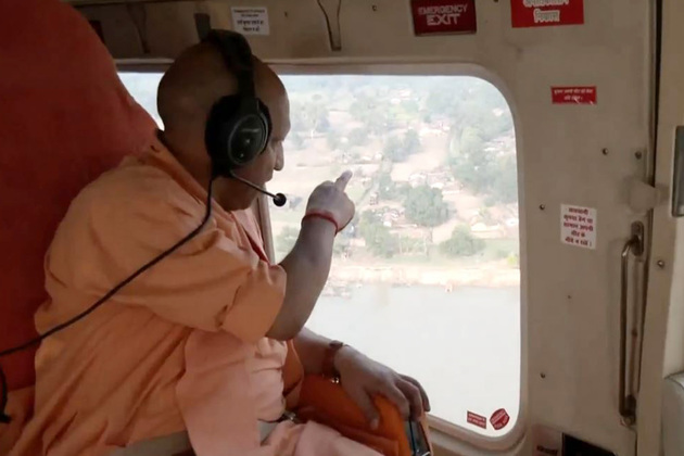 UP CM Yogi conducts aerial survey of Bahraich boat tragedy site
