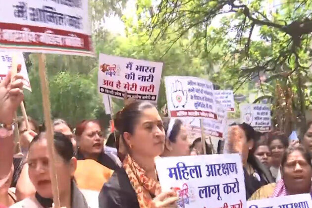 Congress holds protest against PM Modi's address on Women's Reservation Bill setback in Lok Sabha
