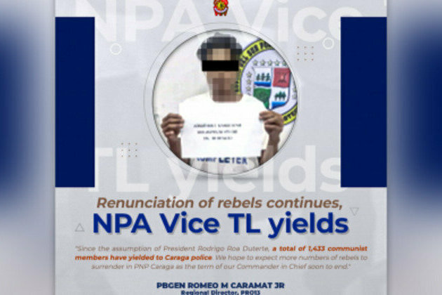 NPA propaganda leader yields in Agusan Sur