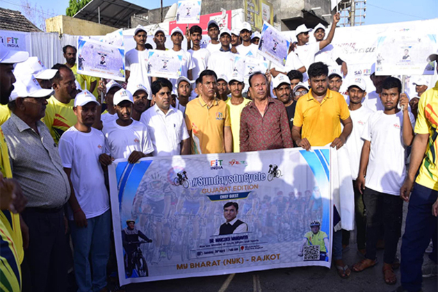 Union Sports Minister Mandaviya leads nationwide FIT India Sundays on Cycle movement in Rajkot, actor Rahul Bose joins in Delhi