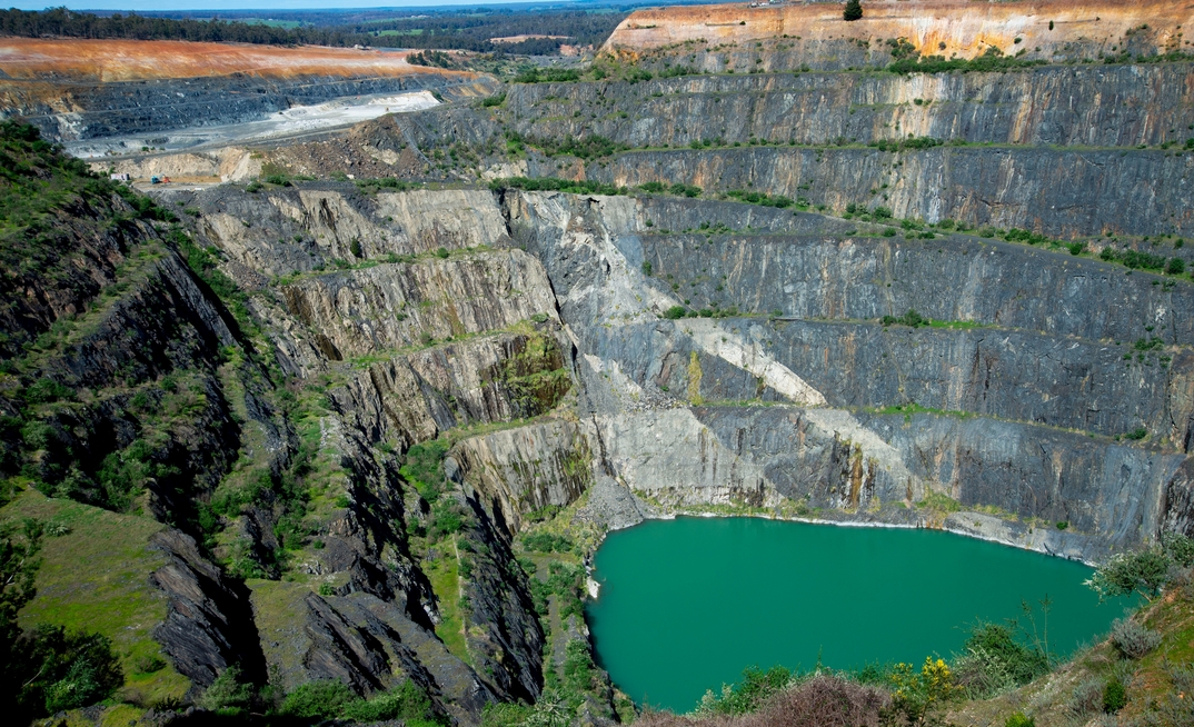 The historic Cornwall Pit at the Greenbushes mine in Western Australia