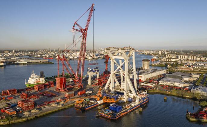 A 25m high gantry extension now added to Van Oord’s Svanen will allow it to install ever-larger monopiles for offshore wind farm applications Credit: Van Oord