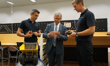 Newton Labs Co-founder Simon Del Borrello, Minister Bill Marmion and Simon Vincent.