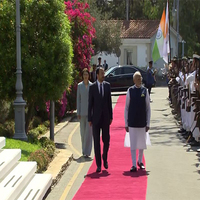 Cyprus President Nikos Christodoulides welcomes PM Modi at Presidential Palace