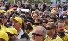 A sea of yellow at the gold tax rally in front of state parliament in October.