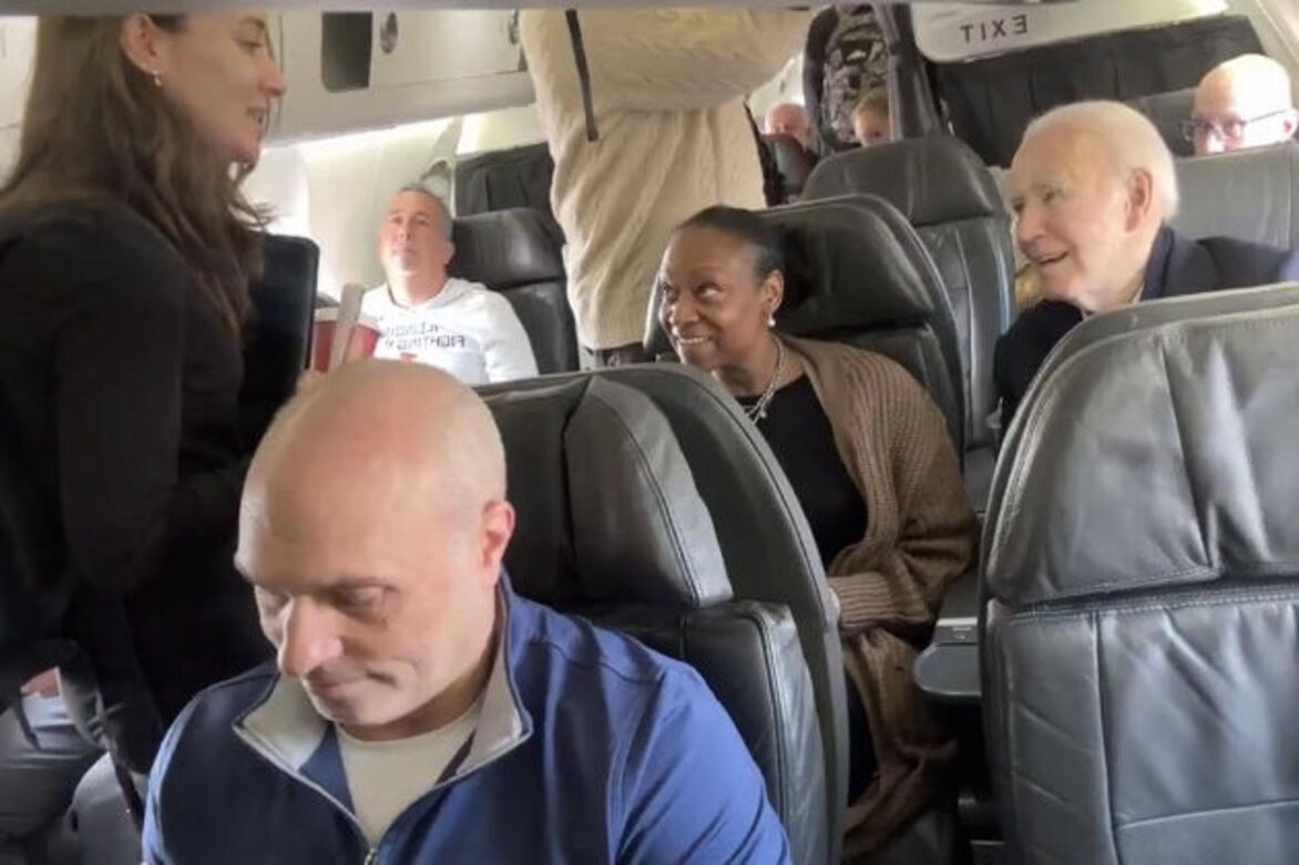 Joe Biden flies on American Airlines from Reagan National Airport