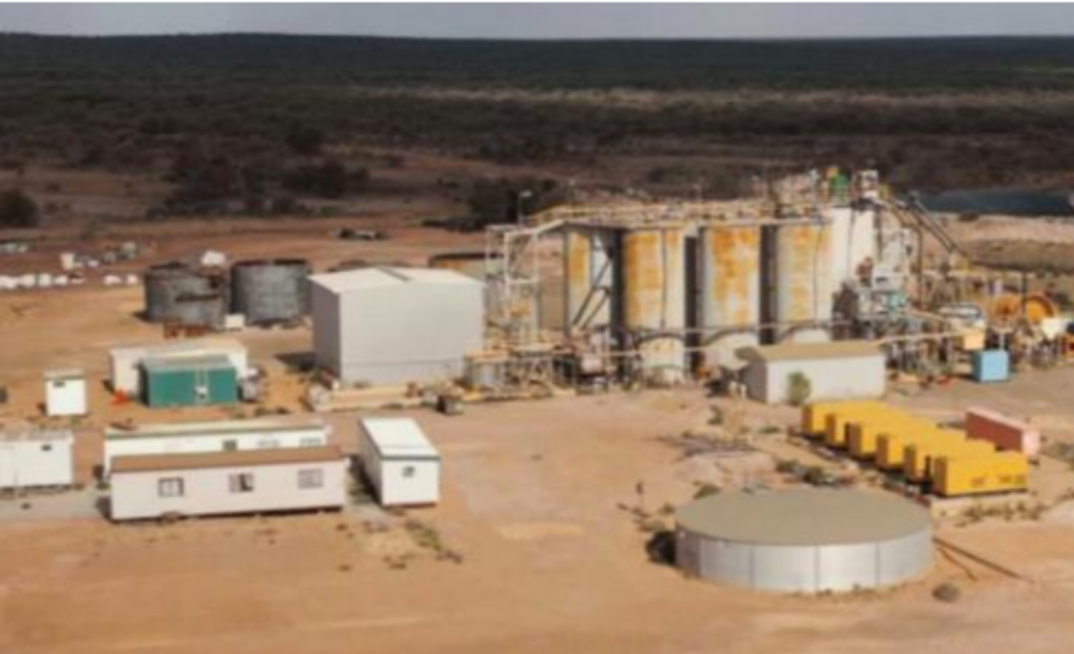 Aerial view of the plant before relocation.