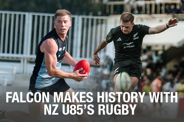 Falcon makes history with NZ U85&#39;s Rugby  AFL New Zealand