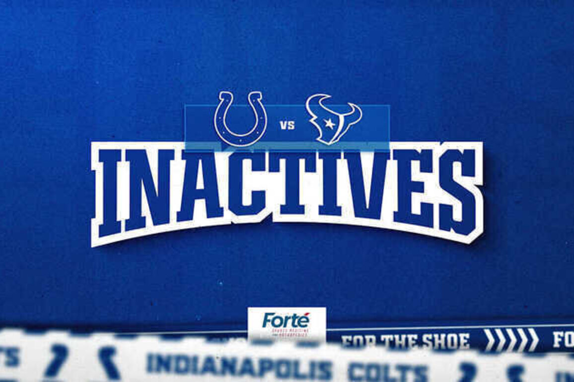 Colts announce 6 inactive players for Week 18 game at Houston Texans