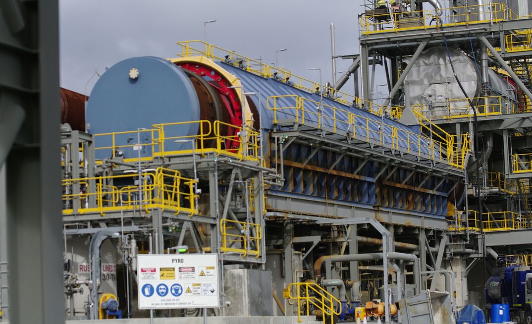 Part of the Tianqi Kwinana lithium hydroxide refinery.