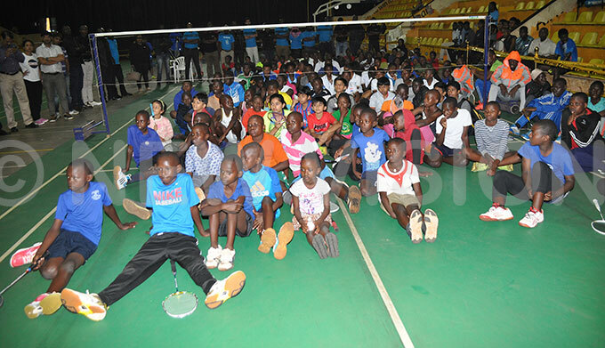  ome of the participants listen to speeches during the launch of the  ast frican adminton hallenge  at ugogo