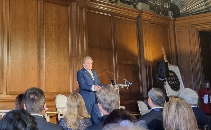 Fortescue chairman Andrew Forrest speaking at the SMI event in London