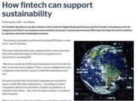 Fintech is the future for reporting ESG data