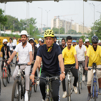 "We are making India a fitness powerhouse": Mansukh Mandaviya leads Fit India Sundays on Cycle