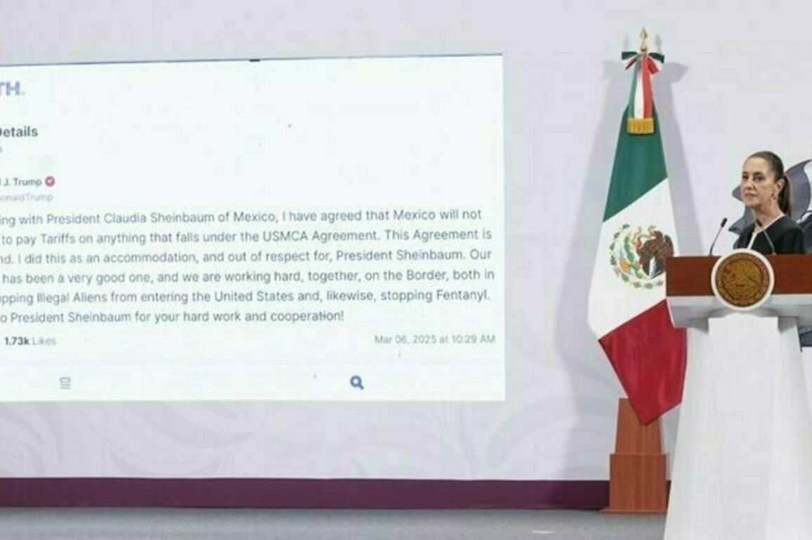Trump suspends 25% tariff on Mexican imports after talk with Sheinbaum