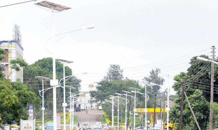 he solar street lights along abaka njagala oad not only light up the royal stretch but also beautify it hese lights are ecofriendly and cost effective