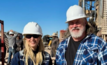 Helium One CEO Lorna Blaisse and Blue Star’s Trent Spry on site.