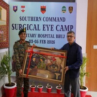 Defence Secretary Rajesh Kumar Singh visits surgical eye surgery camp in Bhuj
