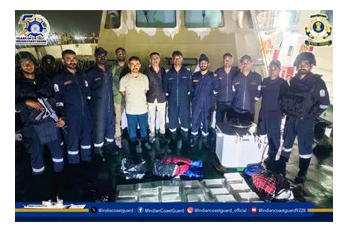 Indian Coast Guard conducts anti-smuggling operation off Mundra coast in Gujarat