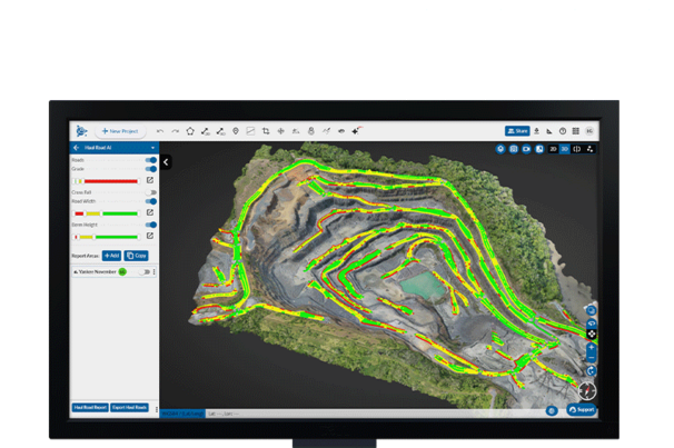 The AI-powered highwall and slope stability analysis in Trimble Mine Insights helps geotechnical teams identify and prioritise high-risk areas