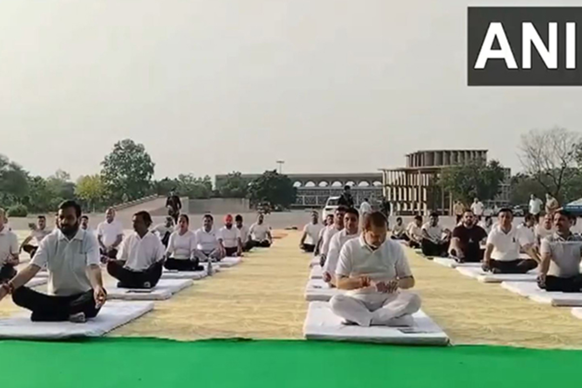Haryana CM participates in Yoga Utsav at Haryana assembly in Chandigarh