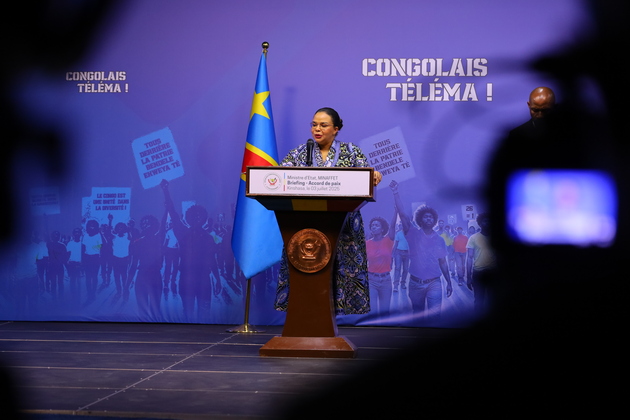DR CONGO-KINSHASA-FM-RWANDA-PEACE DEAL-PRESS CONFERENCE