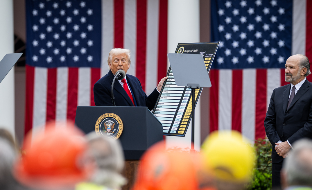 US President Donald Trump announces his reciprocal tariff plan on April 2, 2025