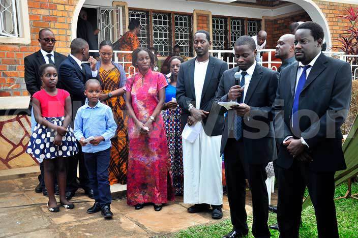   hildren of the late amson uwanguzi address mourners during a funeral service of their father at omamboga on ayaza road on 8316    