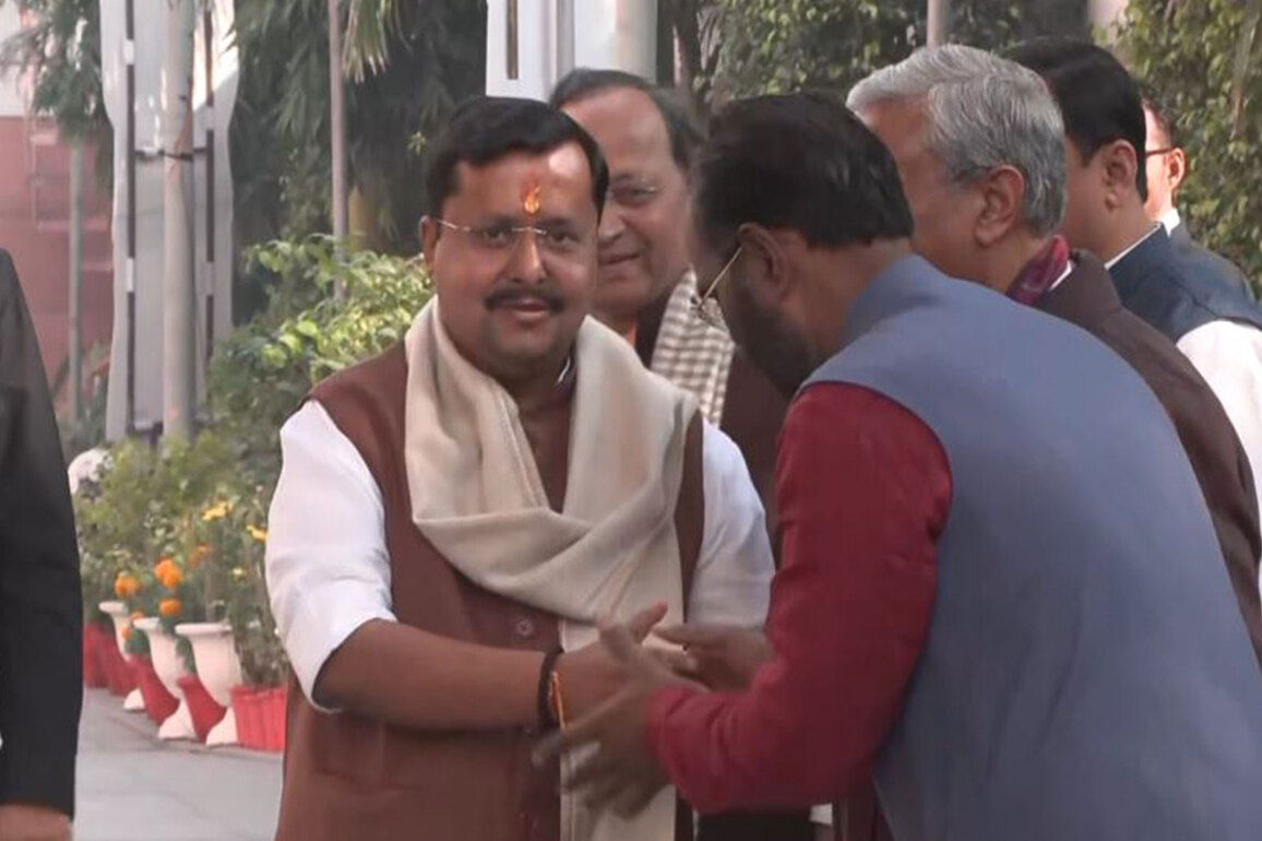 Delhi: Nitin Nabin arrives at BJP headquarters ahead of taking charge as party's national president