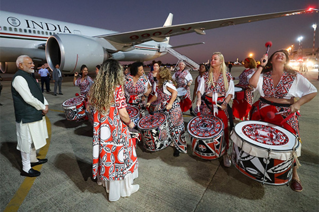PM Modi accorded musical welcome in Brasilia with Batala Mundo band performance
