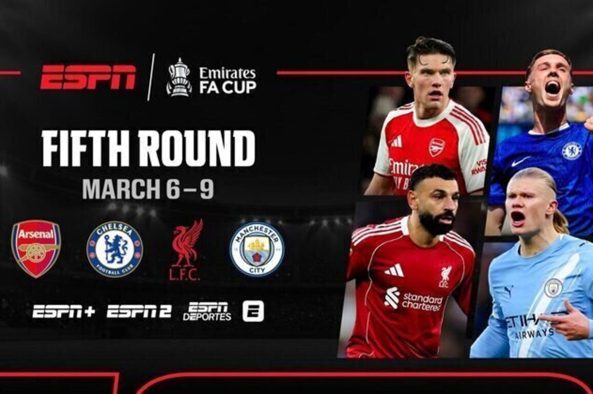 FA Cup Fifth Round headlines week of soccer across ESPN; LALIGA Matchday 27, Bundesliga, Dutch Eredivisie and more