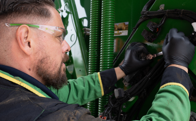 A John Deere technician 