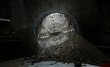  Tunnel boring machine, Charlotte, breaking through on the Frogmore Connection Tunnel from Wandsworth to Fulham for London's super sewer