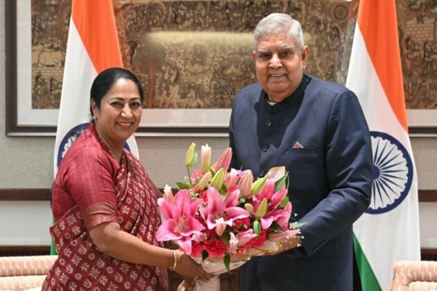 Delhi CM Rekha Gupta calls on Vice President Dhankhar