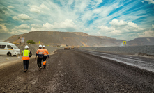  A dirt road at open pit diamond mine