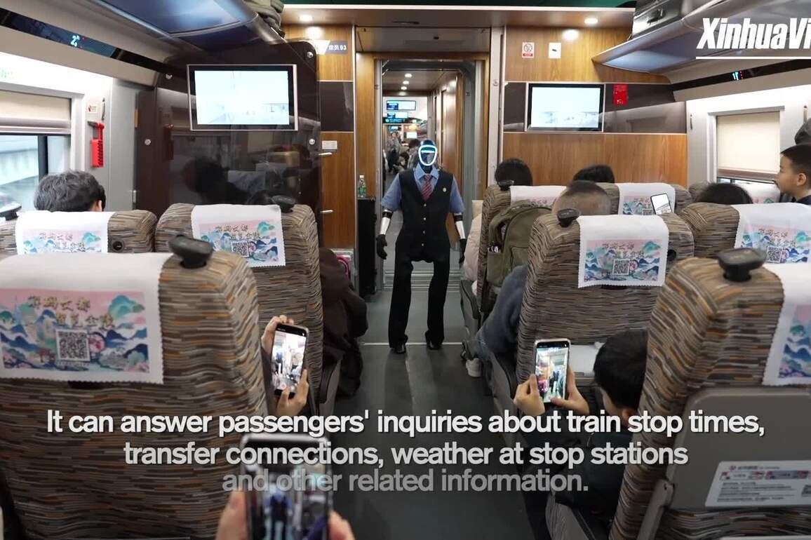 Humanoid robot attendant joins high-speed train crews for Spring Festival travel rush