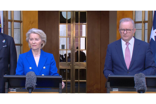 "EU-Australia Free Trade Agreement concluded", says European Council President Ursula von der Leyen