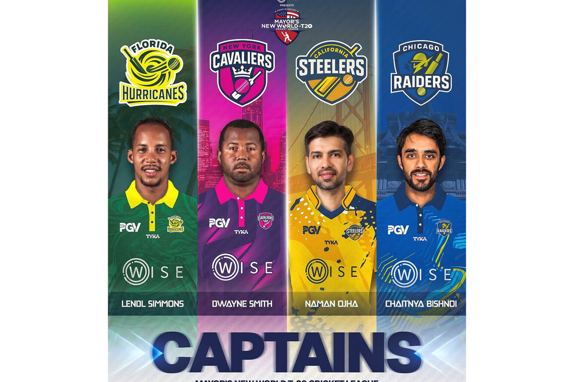 Lendl Simmons, Dwayne Smith, Naman Ojha, Chaitanya Bishnoi to lead teams in Mayor's New World T20