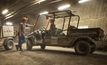 Club Car Carryall utility vehicles in use at an Agrium potash mine