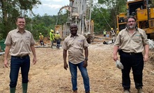  Newcore Gold’s president and CEO Luke Alexander, country manager Dan Wilson and VP exploration Greg Smith at Enchi in Ghana