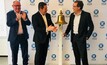  L-R: Tim Goyder, Anthony Cipriano and David Richards ring the opening bell