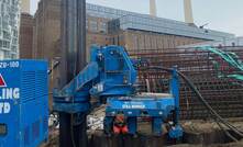  Sheet Piling UK installing Emirates Steel sheet piles at Battersea Power Station in London using a Kowan ZU100 pile press