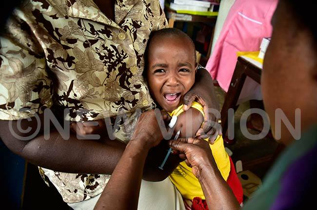  child being immunized during last weeks exercise 