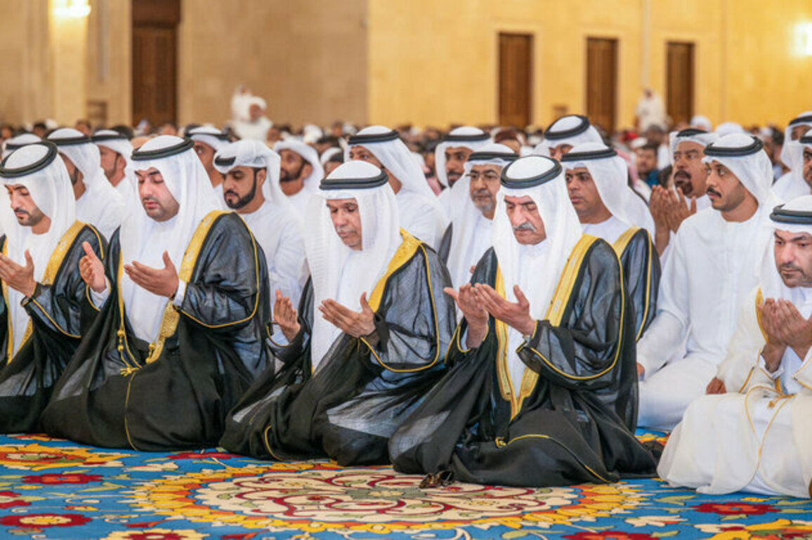 Fujairah Ruler performs Eid Al-Adha prayer at Sheikh Zayed Mosque in Al Fujairah
