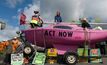  The protestors and their pink boat:  (Image: Extinction Rebellion Cymru)